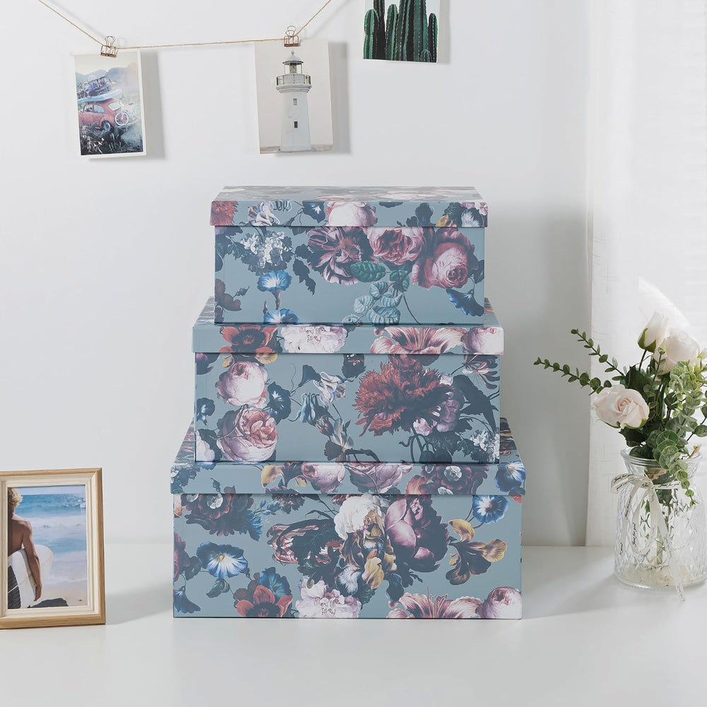 Soul & Lane - Elegance in Bloom Decorative Boxes with Lids, Set of 3