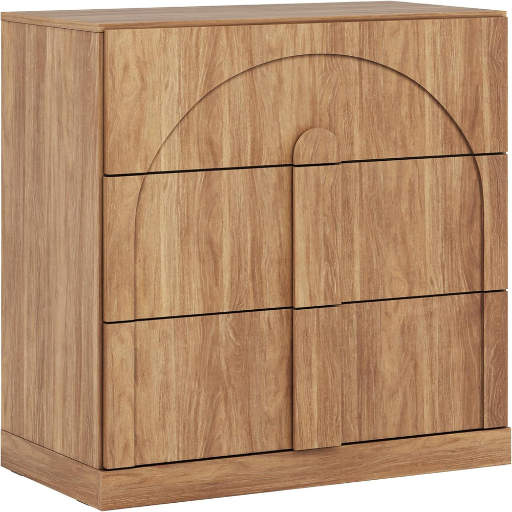BELLEZE 31.5" Kitchen Storage Cabinet with 3 Drawers, Freestanding Accen...
