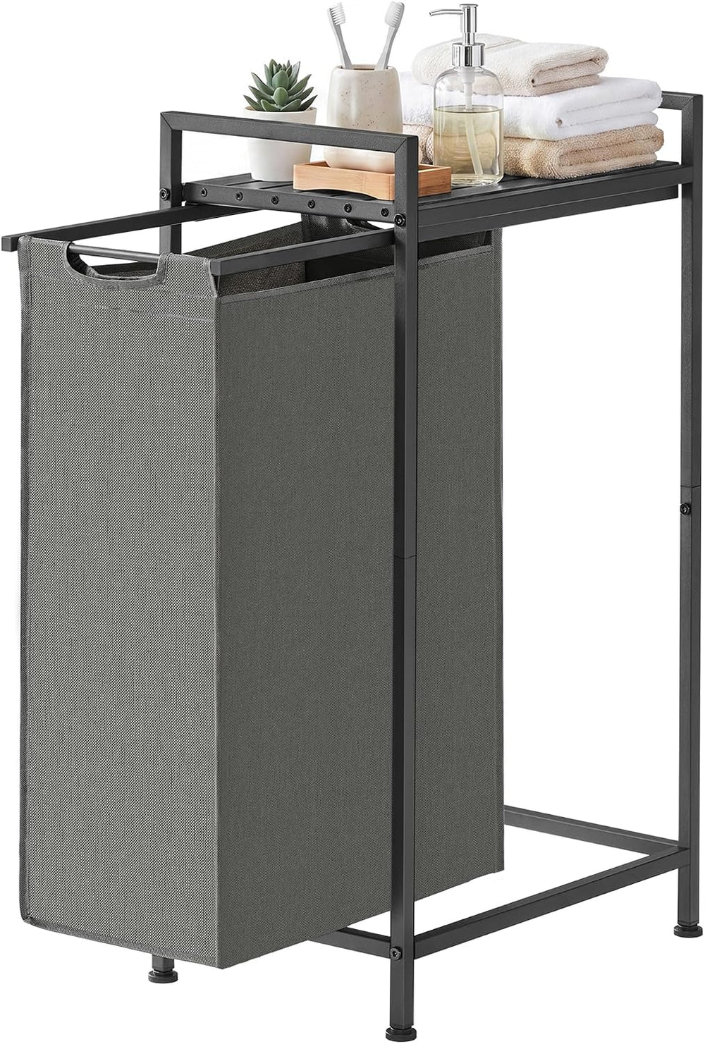 SONGMICS HOME Laundry Basket Sorter with Storage Shelf, Laundry Hamper with M...