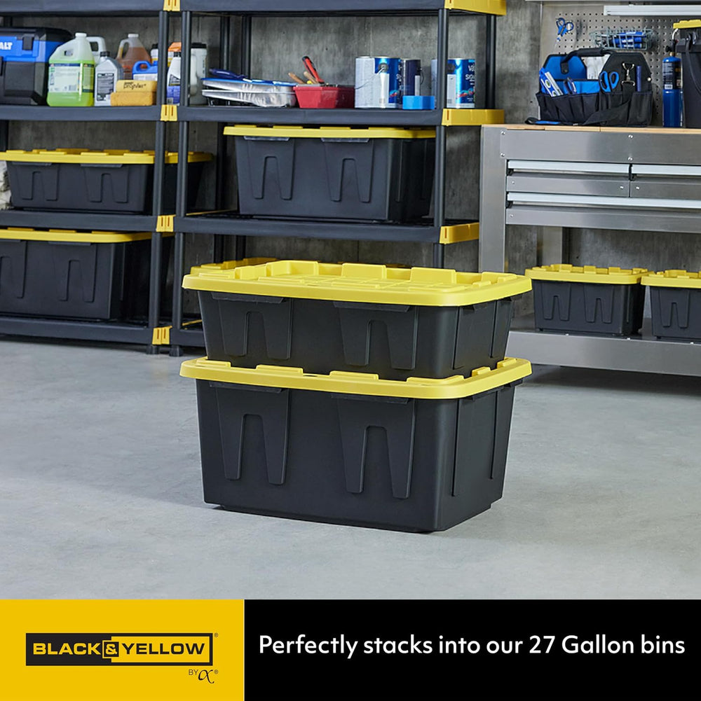 CX Heavy Duty 15-Gallon Stackable Plastic Storage Bins with Lids, 5 Pack