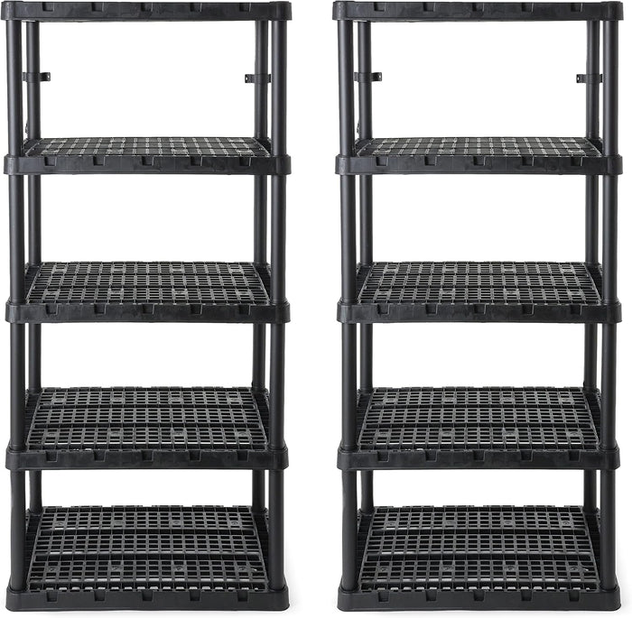 Gracious Living Knect-A-Shelf XL 5 Shelf Heavy Duty Storage Rack, 2 Pack