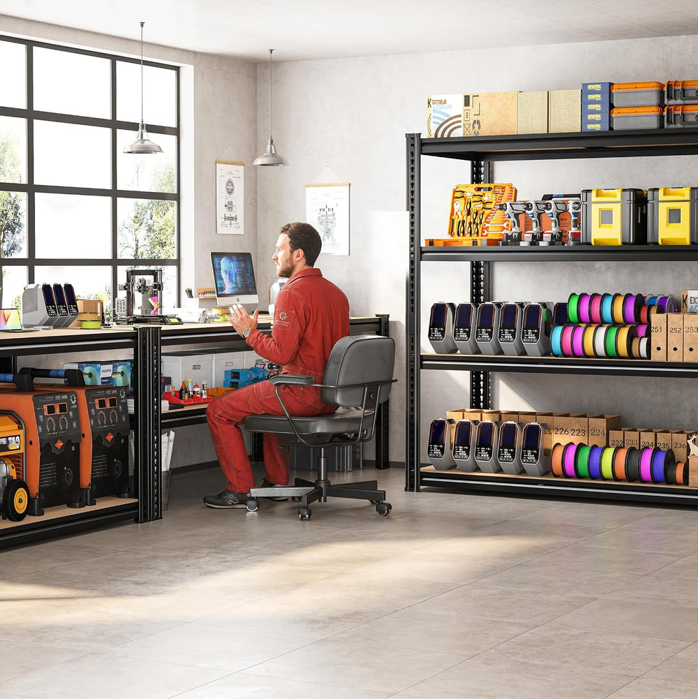 ROOMFAVE 60" W Garage Metal Shelving 2800LBS Storage Shelves,4 Tier