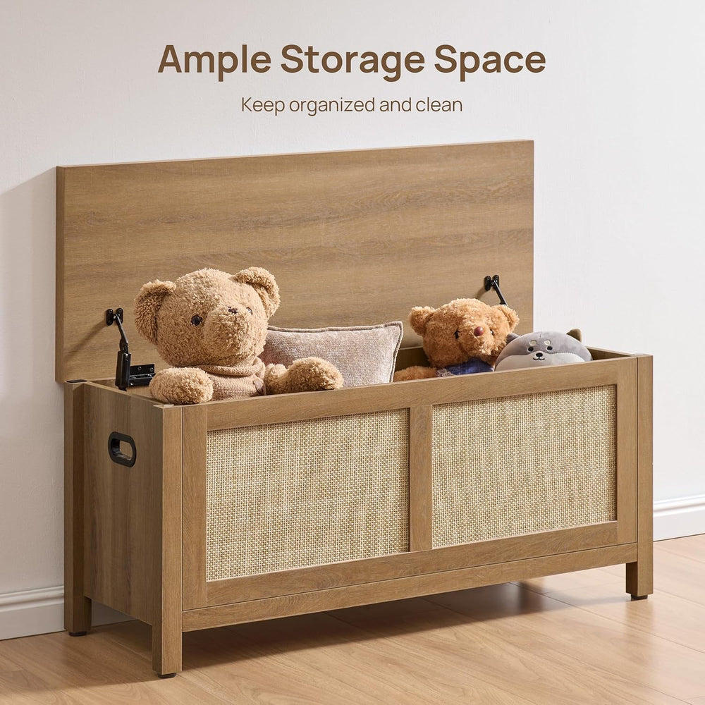 SICOTAS Rattan Storage Chest 39.4" Storage Bench for Bedroom