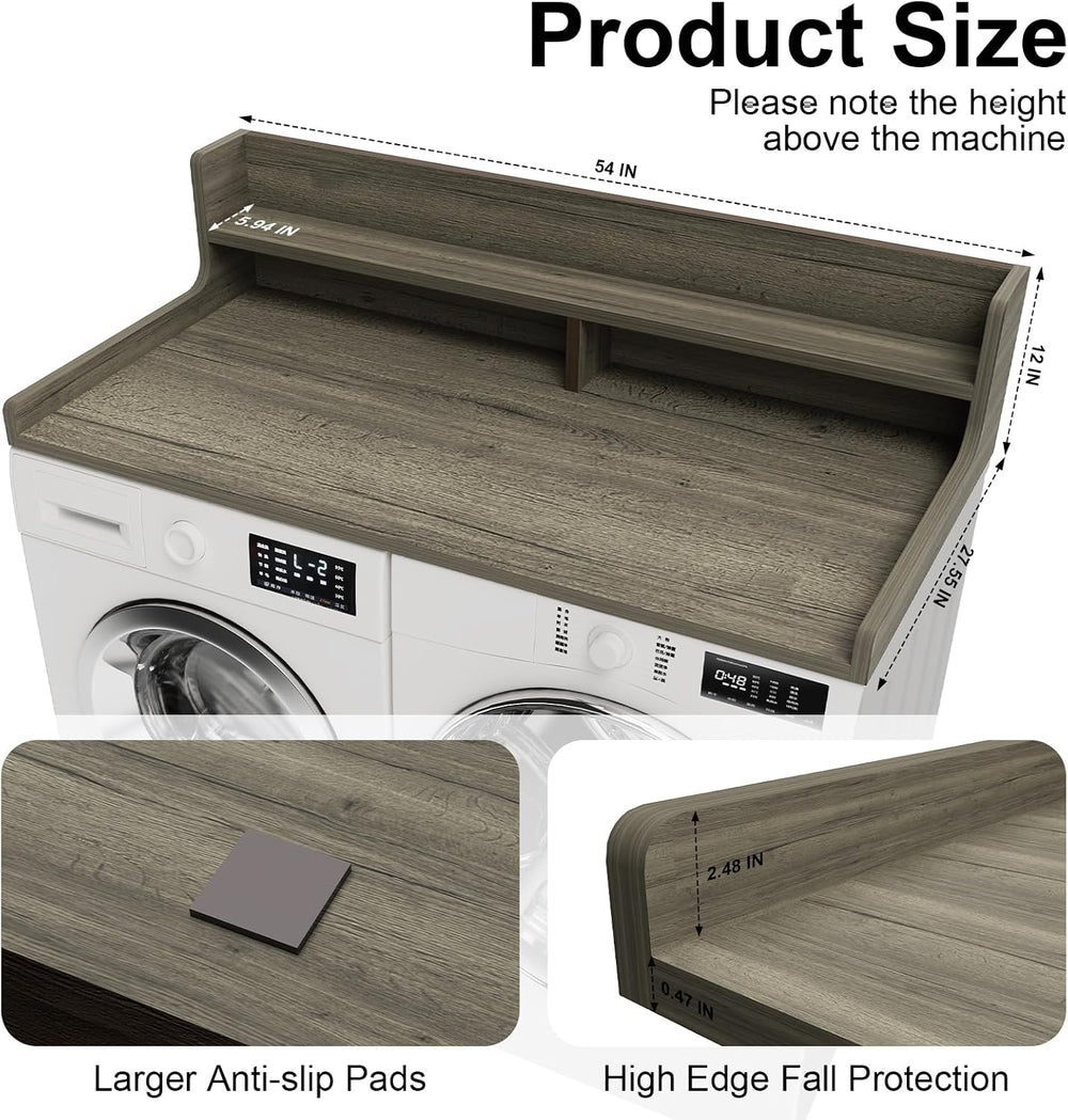 Washer Dryer Countertop, 54" x 27.55" 2-Tier Washer Dryer Topper wi...