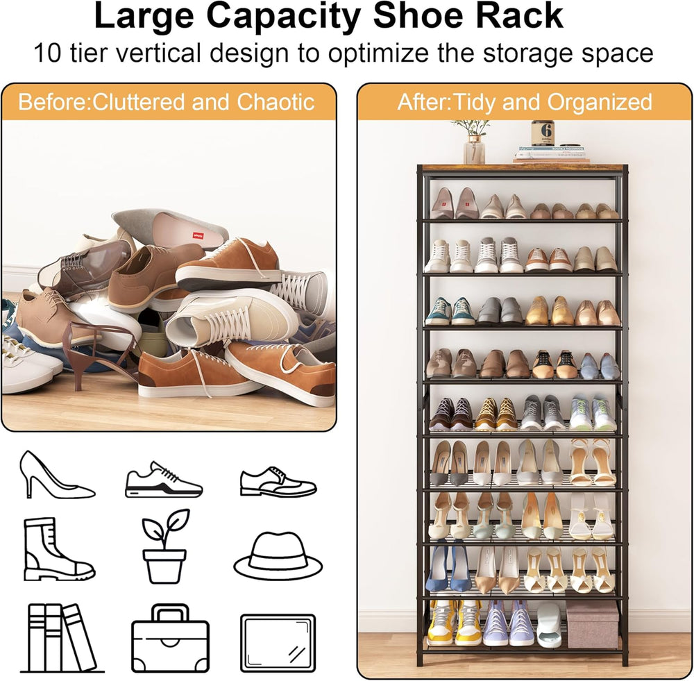 HOMEFORT 10 Tiers Shoe Rack Organizer,30" Shoe Storage Shelf for Closet,...