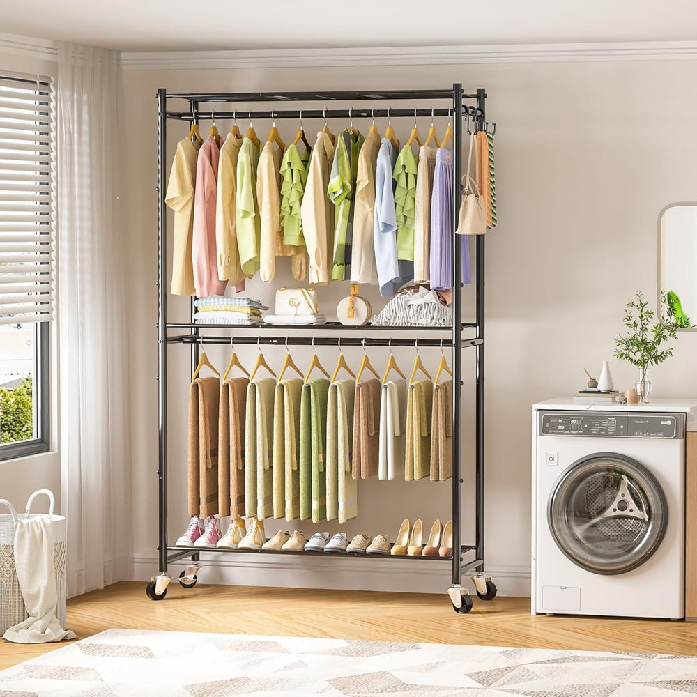 Neatrays Rolling Clothes Rack for Hanging Clothes, 47.2"x 11.8"x 79...