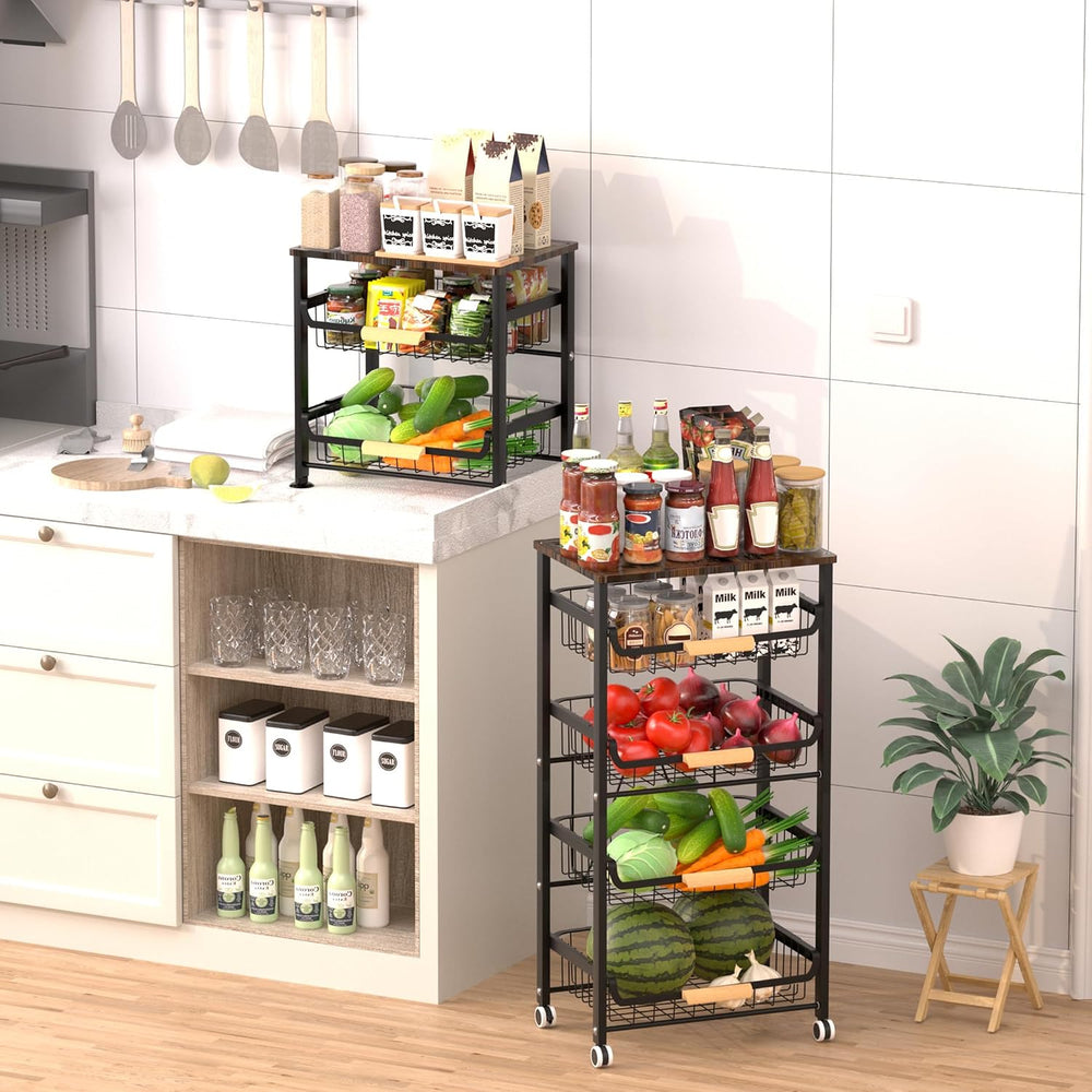 Fruit Vegetable Basket for Kitchen,3 Tier Pantry Organizers and Storage,Snack...