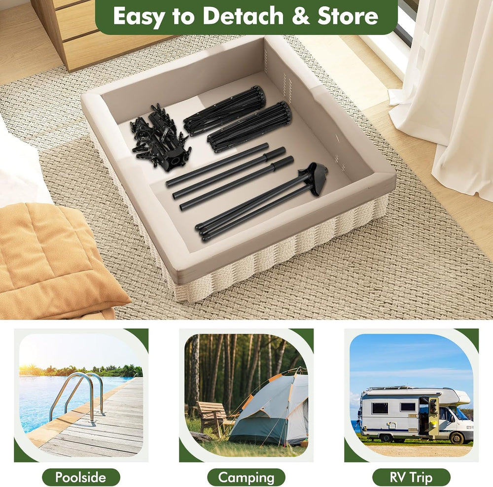 Tangkula 3-Tier Portable and Foldable Drying Rack with 32 Rods & 24 Clips