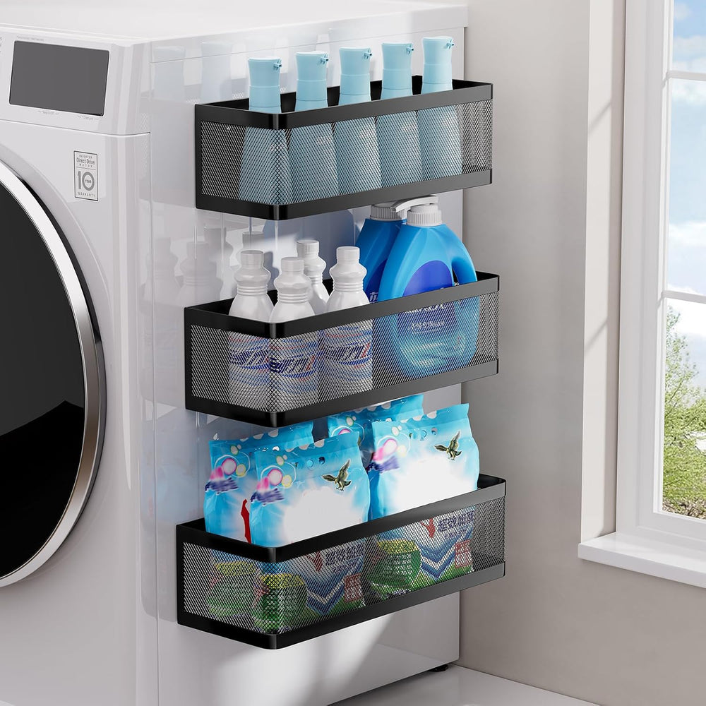 3 Pack Magnetic Shelves for Washing Machine,Laundry Organizer