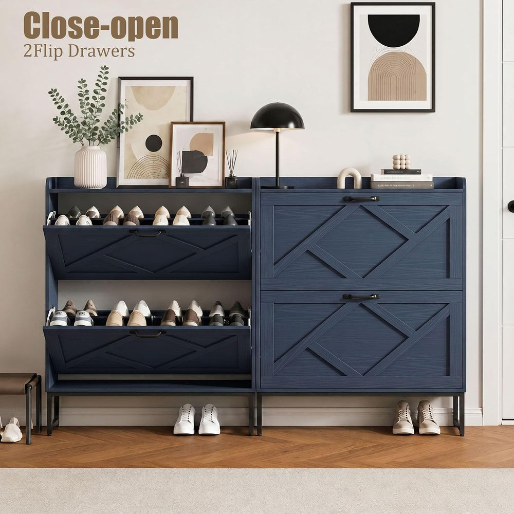 Nicetree Shoe Cabinet Storage for Entryway, Slim Shoe Storage Cabient with 2 ...