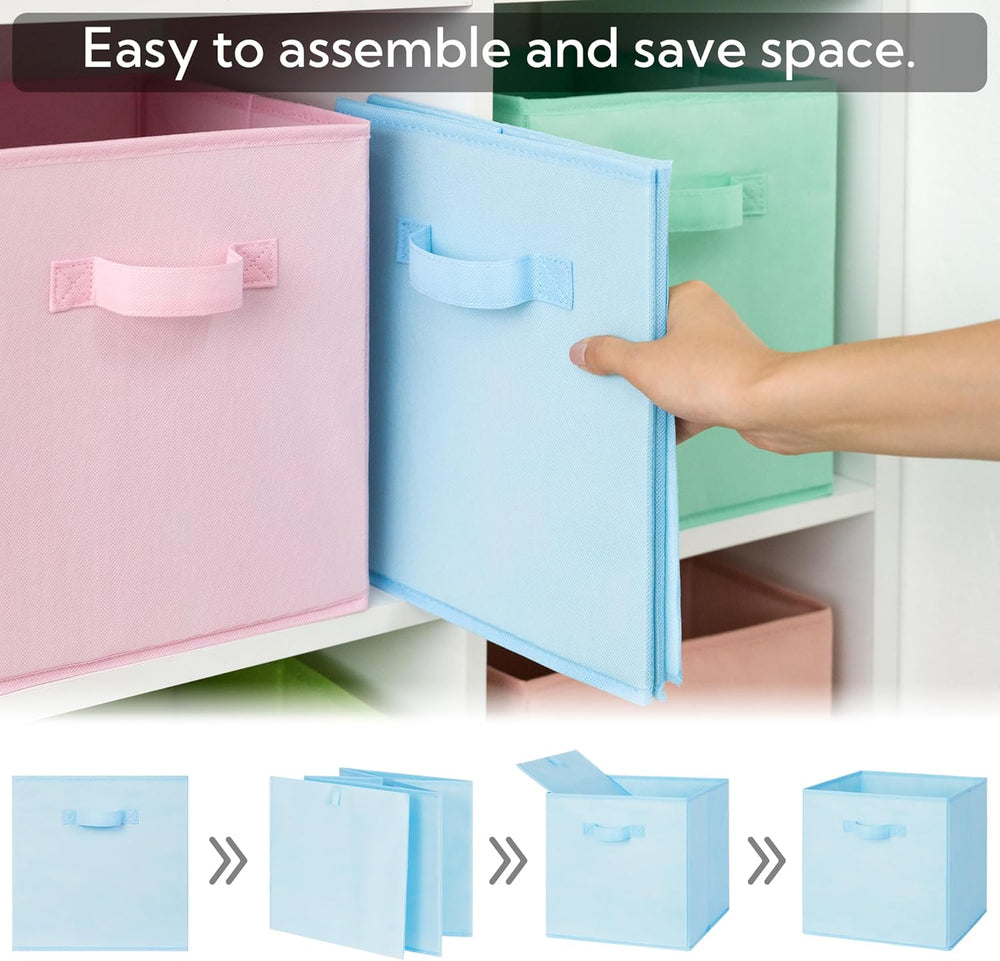 GRANNY SAYS 13 Inch Cube Storage Bins, Pastel Color, 8-Pack