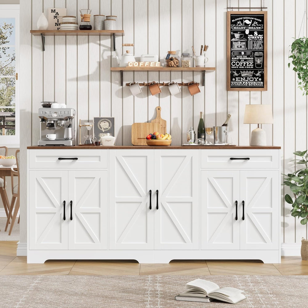 71” Large Kitchen Buffet Cabinet with Adjustable Shelves