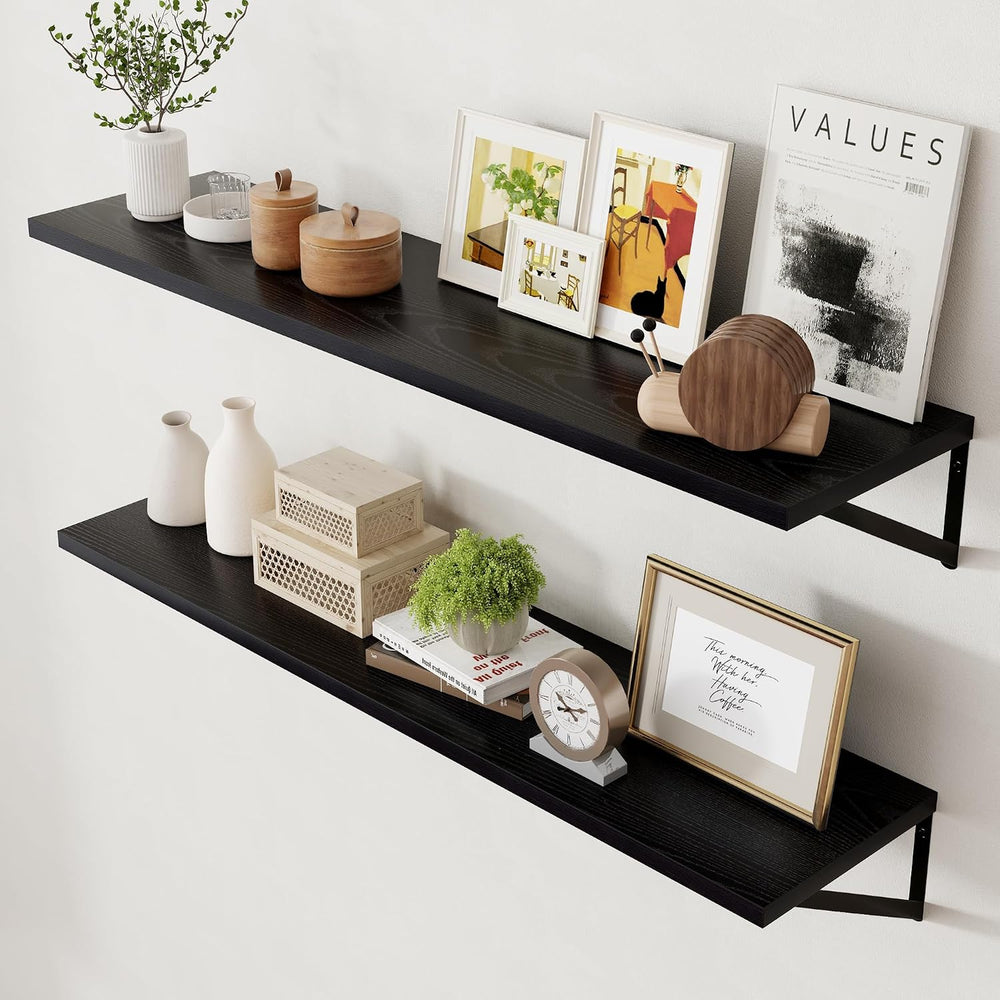 Axeman Floating Shelves for Wall Black- 48 Inch Wide x 12 Inch Deep Wall Shel...