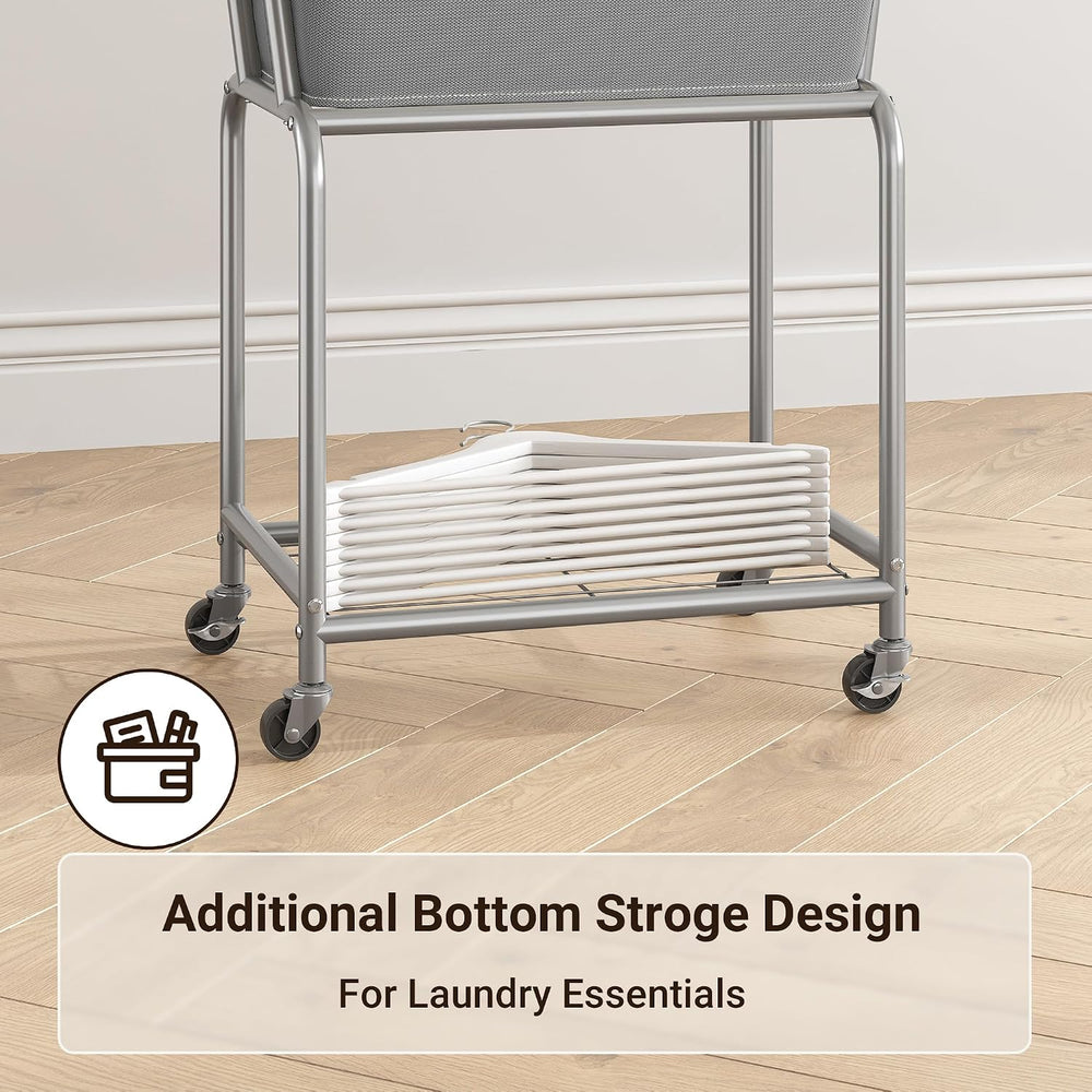 ELYKEN Rolling Laundry Hamper with Wheels, Removable Bag, Laundry Cart