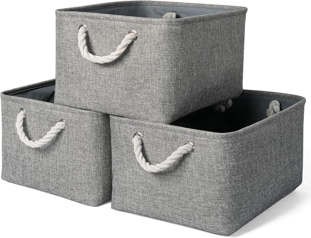 TheWarmHome Storage Bins - 3PCS Fabric Storage Baskets for Organizing Shelves...
