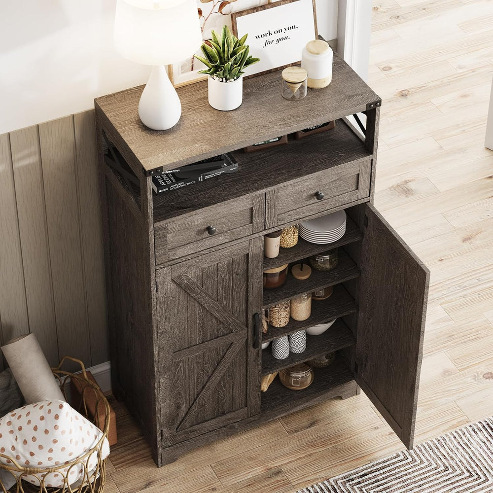 Maupvit Farmhouse Shoe Cabinet with Doors, 6-Tier Shoe Storage Cabinet