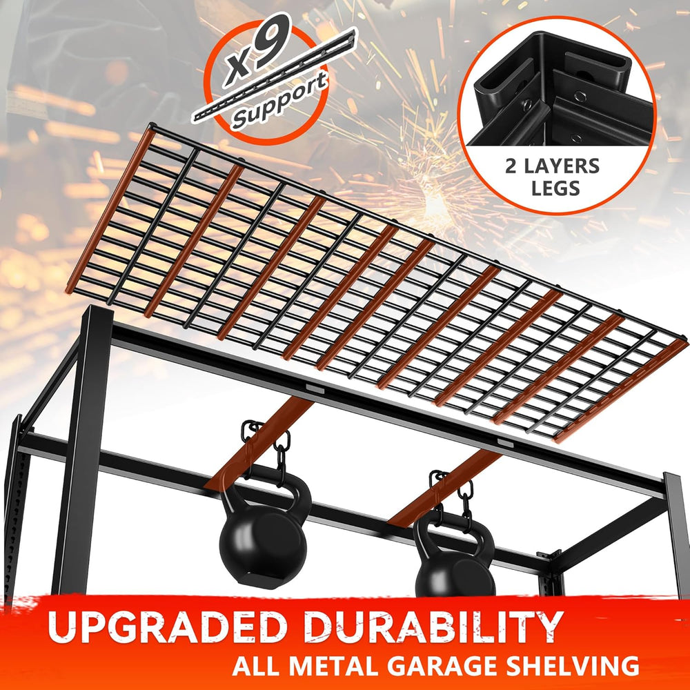 REIBII 60" W Garage Shelving Heavy Duty Metal Shelving 3000LBS Storage S...
