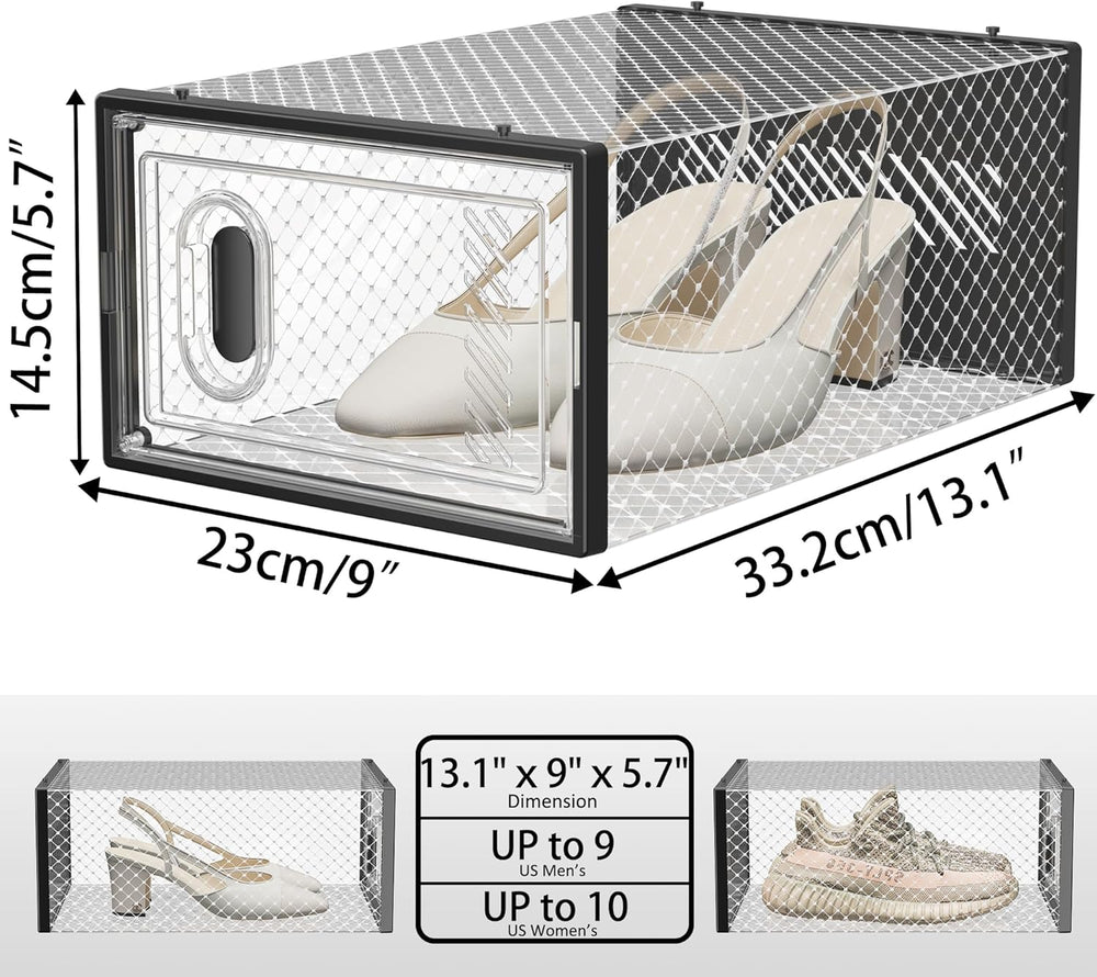 SIMPDIY Clear Shoe Storage Boxes, Stackable Shoe Organizer for Closet