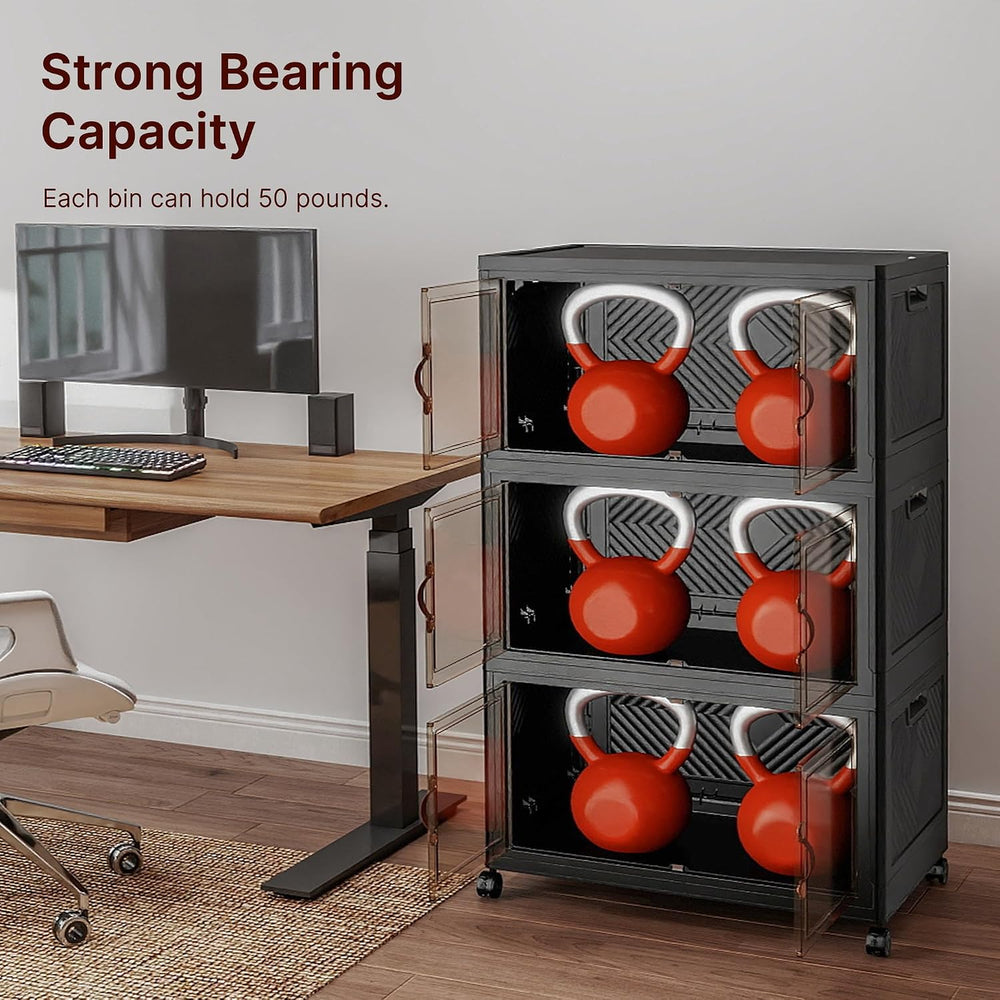 UAMFURI Stackable Storage Bins with Lids, 330QT Lockable Storage Cabinet