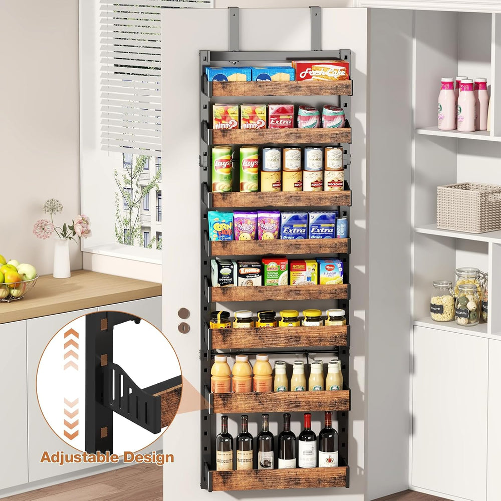 8-Tier Over The Door Pantry Organizer, Heavy-Duty Metal Wall Mount or Hanging...