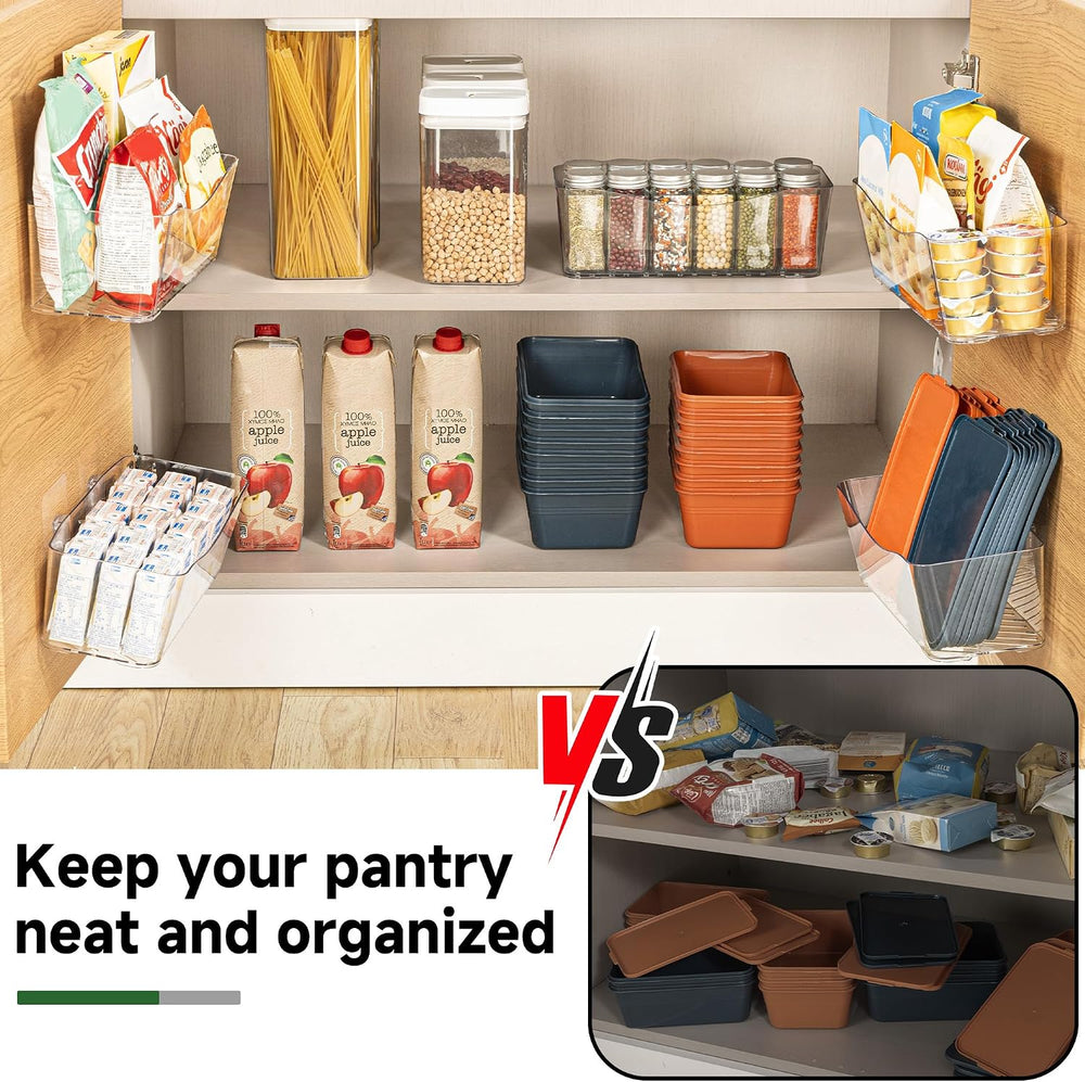 8-Pack Adhesive Pantry Organizers and Storage, Large Cabinet Door Organizer