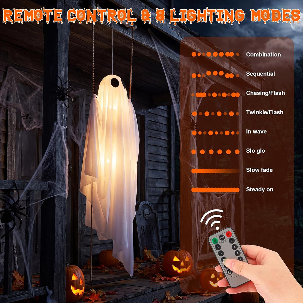 Halloween Decorations Outdoor Indoor, 5 FT Large Pre-Assembled Swinging Ghost...