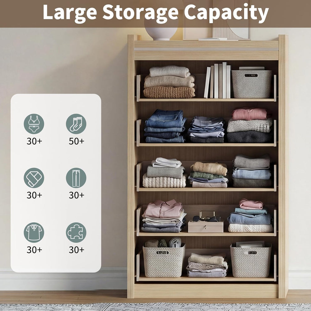 Gyfimoie 5 Drawer Dresser for Bedroom, 46.4" Tall Modern Chest of Drawer...