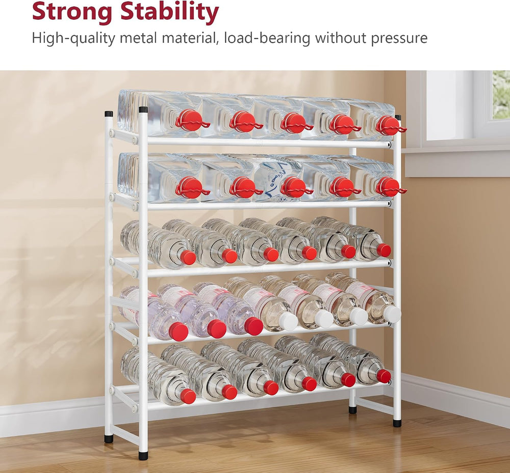 Tajsoon Expandable Shoe Rack for Closet 5 Tier, 28“-41“Stackable, White