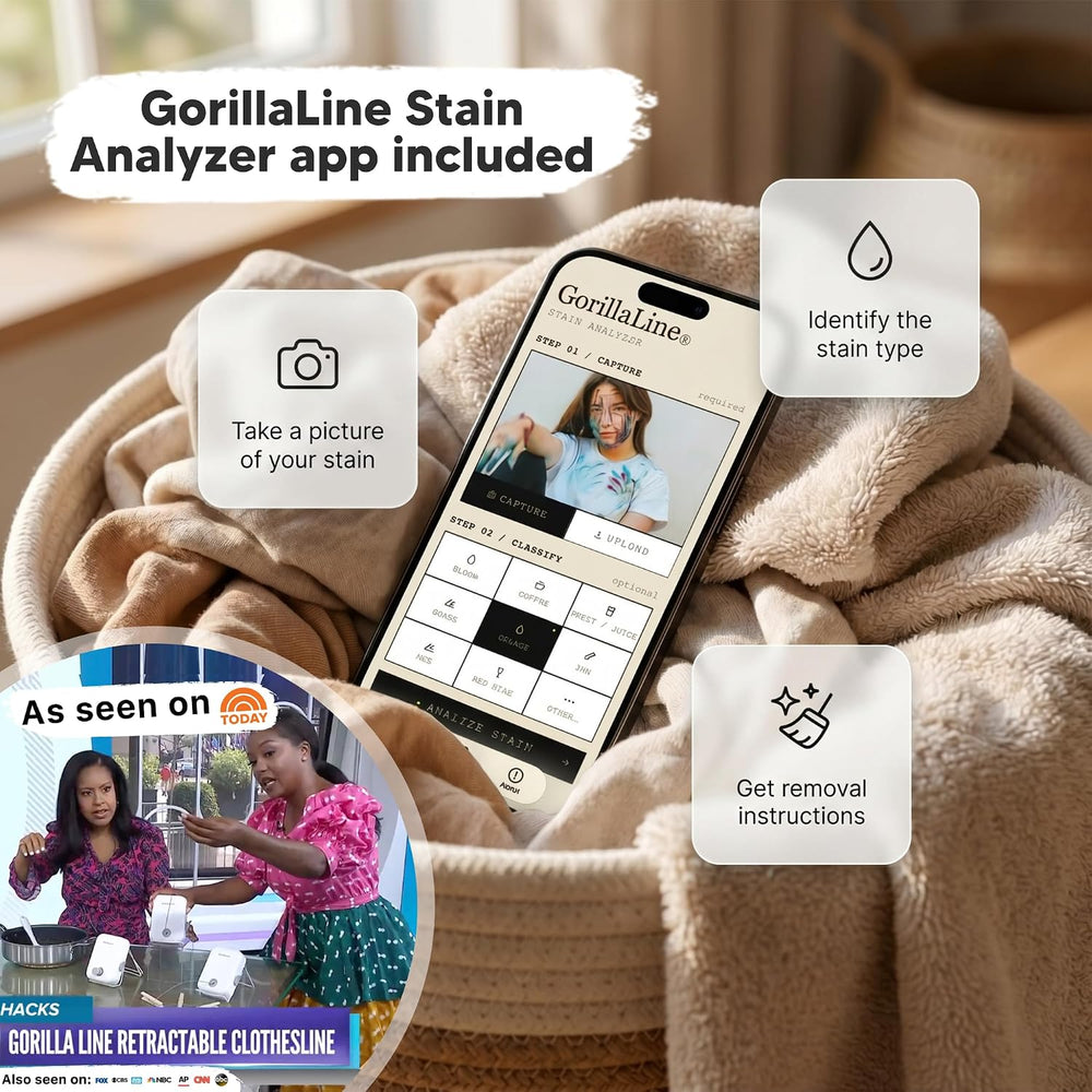 GorillaLine - Retractable Clothesline Indoor Outdoor Clothes Line | Heavy Dut...
