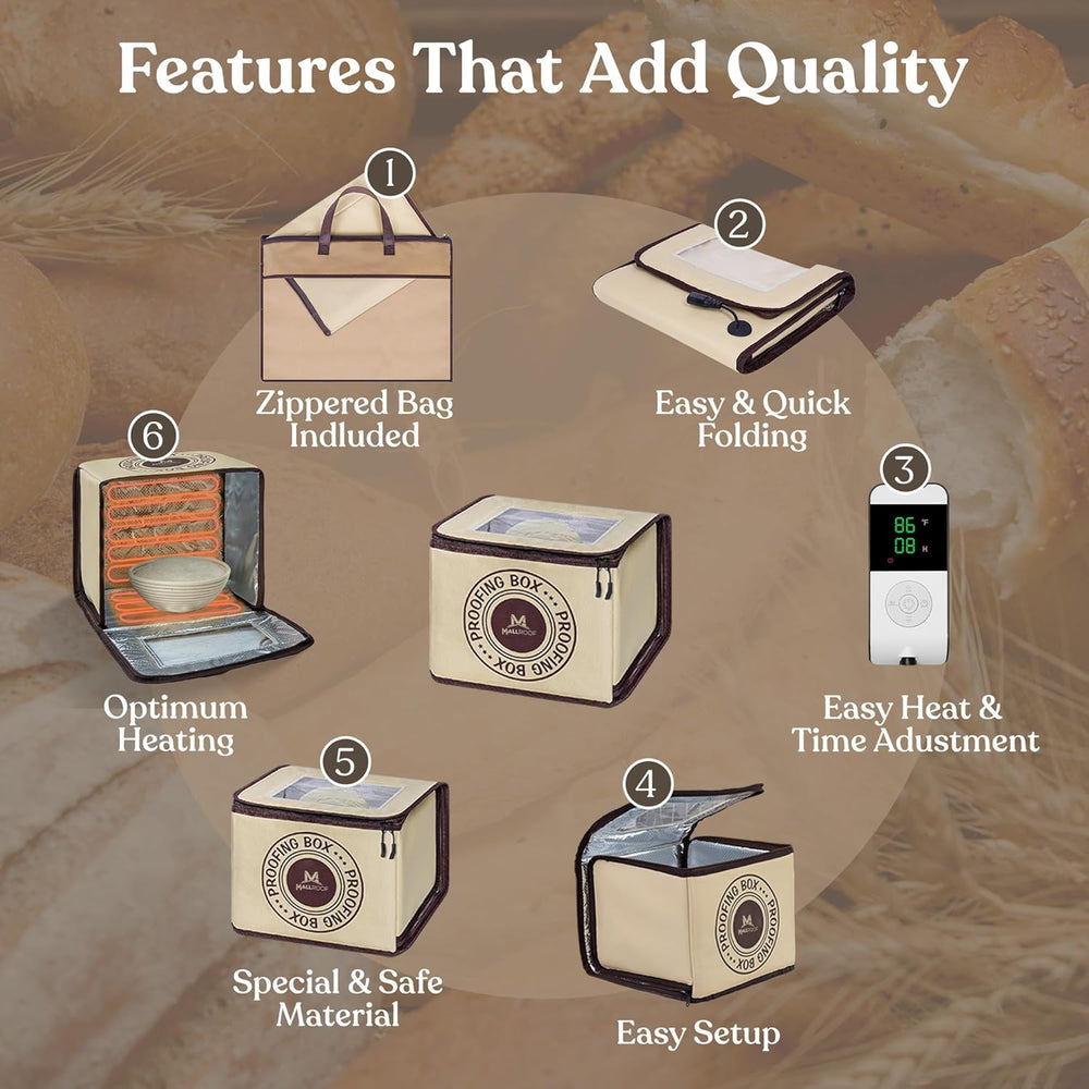 Bread Proofing Box – Bread Proofer, Dough Fermentation Box with Carry Bag, So...