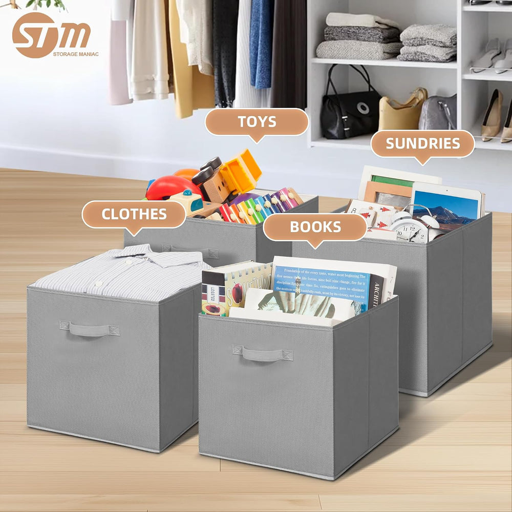 STORAGE MANIAC Storage Cubes, 13 Inch 10 Pack Collapsible Fabric Shelf Bins