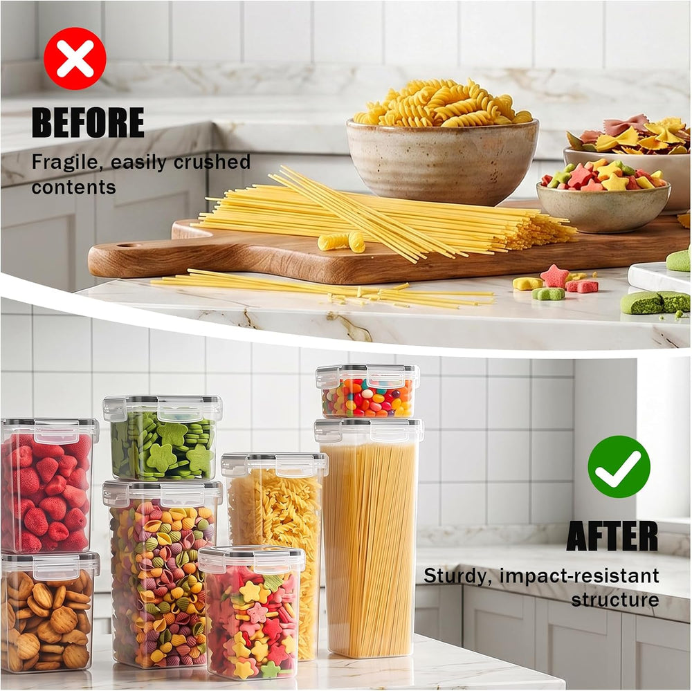 24 PCS Airtight Food Storage Containers with Lids, Plastic Kitchen and Organi...