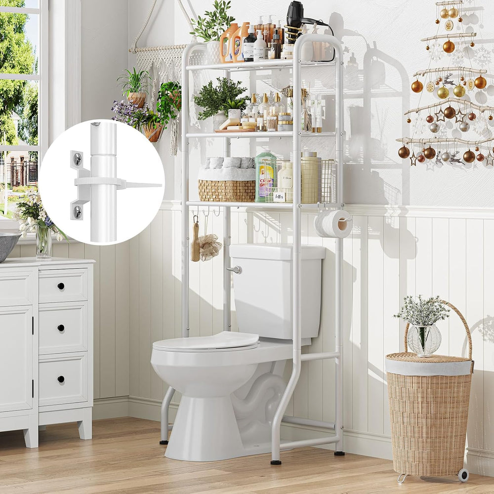 Simple Trending Over The Toilet Storage Rack, Metal 3 Tier Bathroom Organizer...