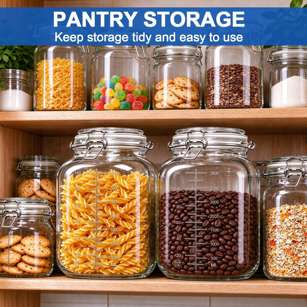 1 Gallon Super Wide Mouth Glass Jars with Airtight Lids,2 Pack Gallon Mason J...