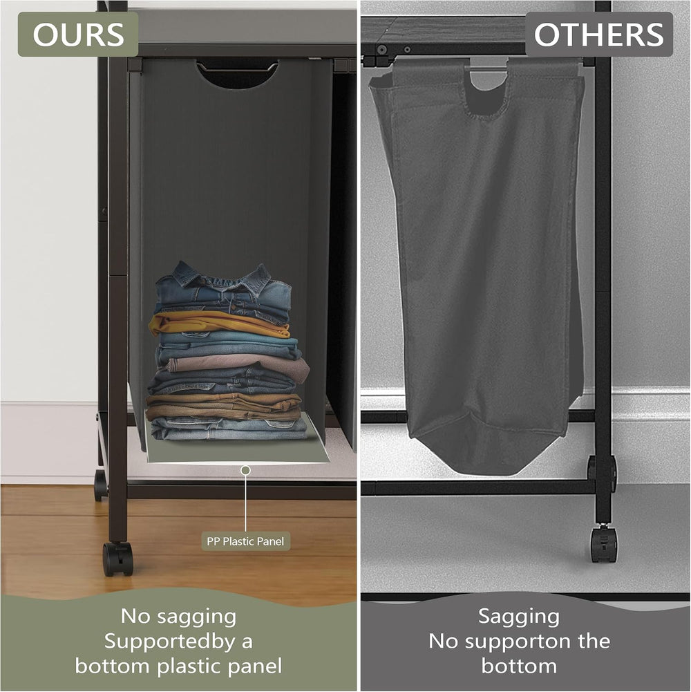 Laundry Hamper, Laundry Basket, Laundry Sorter with 2 Pull-Out and Removable ...