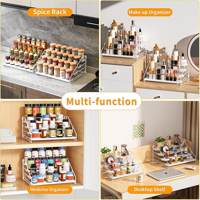 RCHYFEED Spice Rack Organizer for Cabinet, 4 Tier Spice Organization for