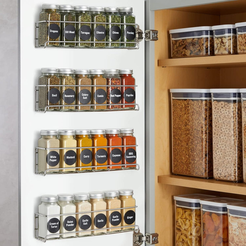 Talented Kitchen Spice Rack Organizer - 4 Stainless Steel Wall-Mounted Racks ...