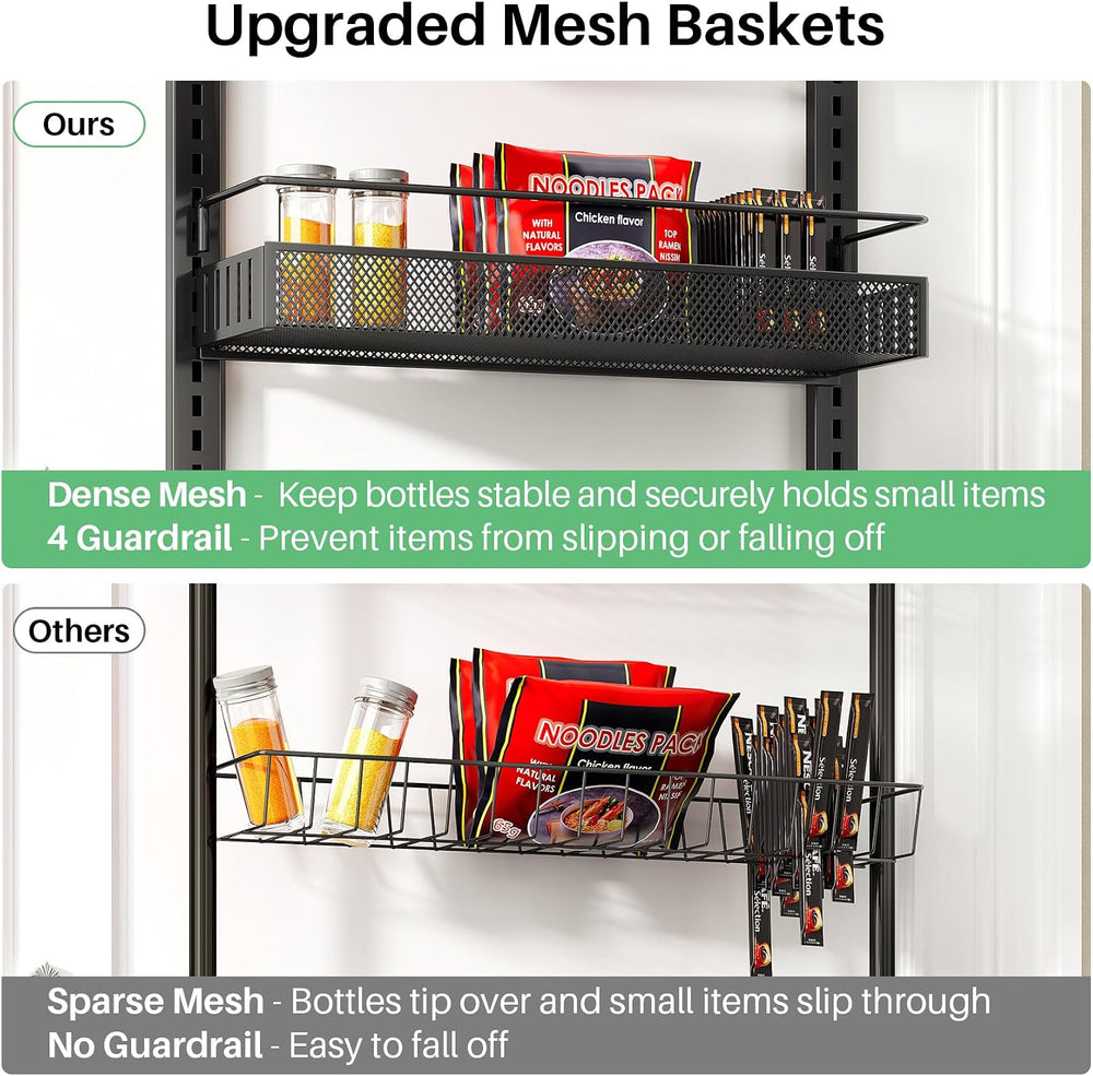 SNTD 8 Tiers Over the Door Organizer, 17" W x 6" D x 69" H, Black