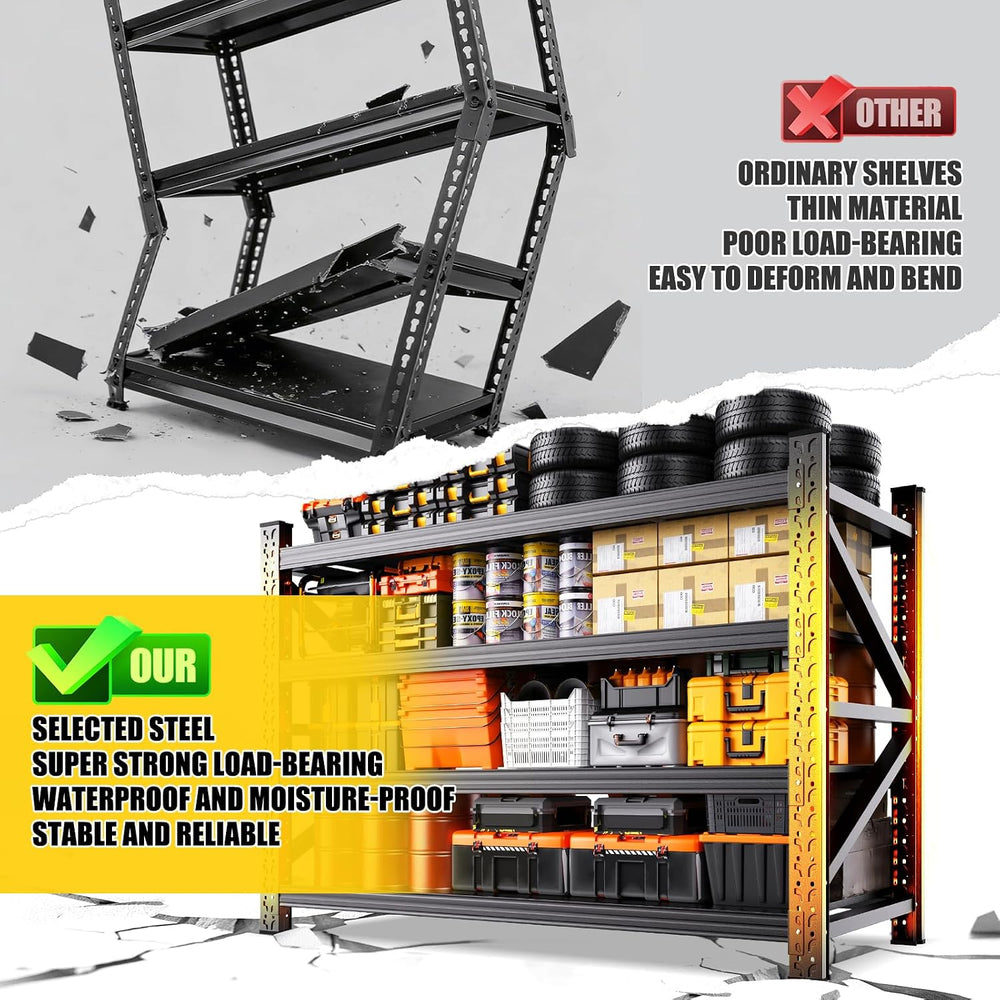2-Pack 5000LBS Heavy Duty Garage Shelving for Warehouse & Large Storage O...
