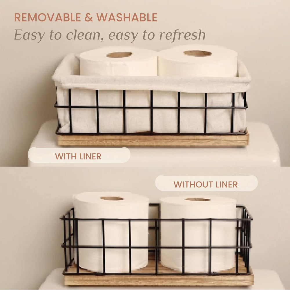 Set of 3 Decorative Basket Organizers, Sturdy Rustic & Farmhouse Decor Me...