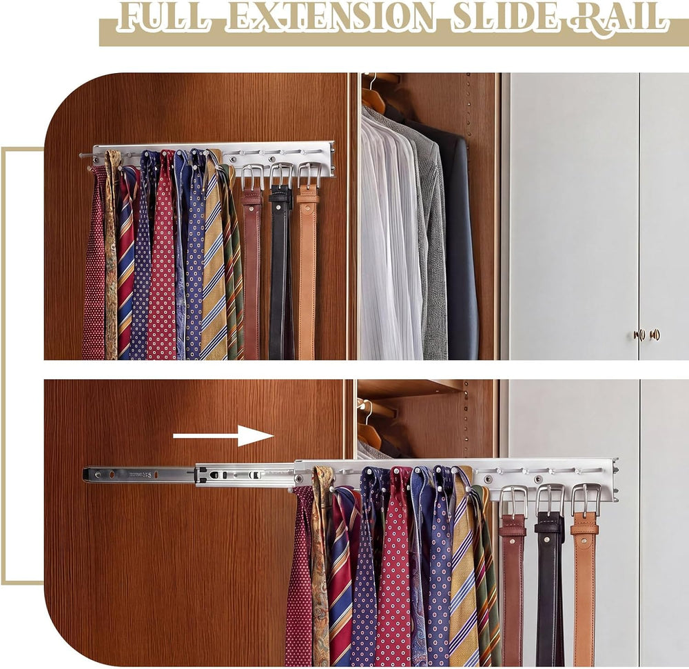Blulu 3 Pcs 13.8'' Sliding Tie Rack Hangers for Closet, 25 Tie Each, ...