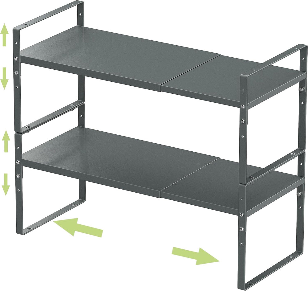 Jojocross Expandable Stackable Spice Rack Cabinet Shelf Organizer in Cabinets...