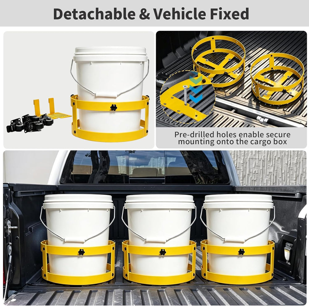 5 Gallon Bucket Dolly Bucket Holder with Foot Pedal Lock,360°Swivel Casters