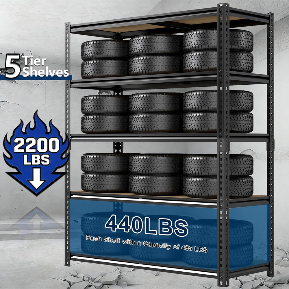 Garage Shelving Storage Shelves, 60'' H Adjustable Shelving, Metal St...