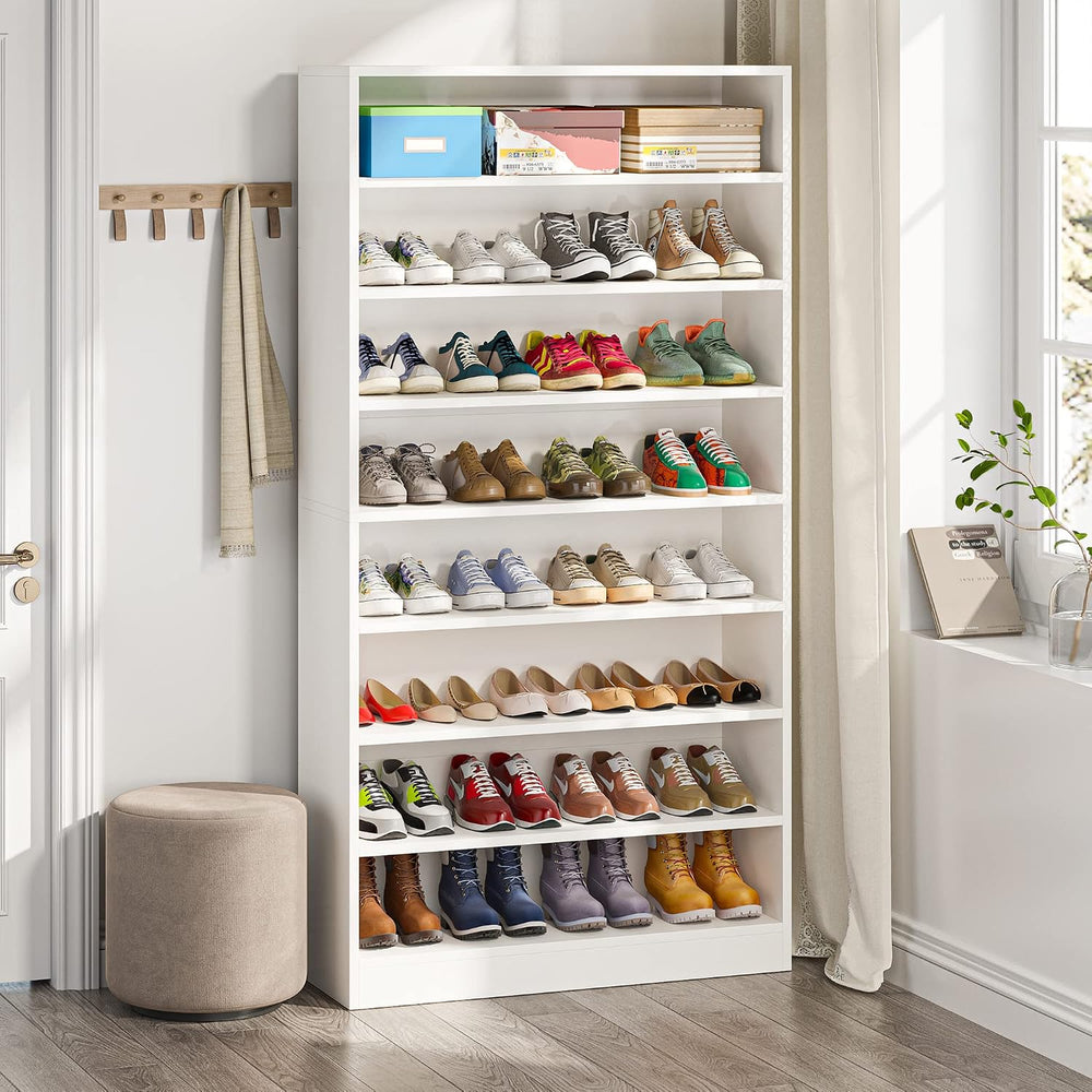 Tribesigns Shoe Cabinet, 9 Tiers 40-45 Pairs Heavy Duty Wood Freestanding Sho...