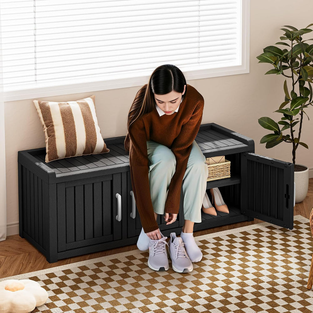 KAMABOKO 48.9" Shoe Storage Cabinet with Waterproof UV-Resistant, Entryw...