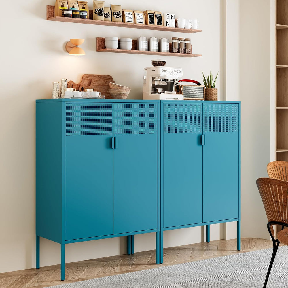 Chshin Metal Storage Cabinet,Kitchen Pantry Storage Cabinets with Doors,Buffe...