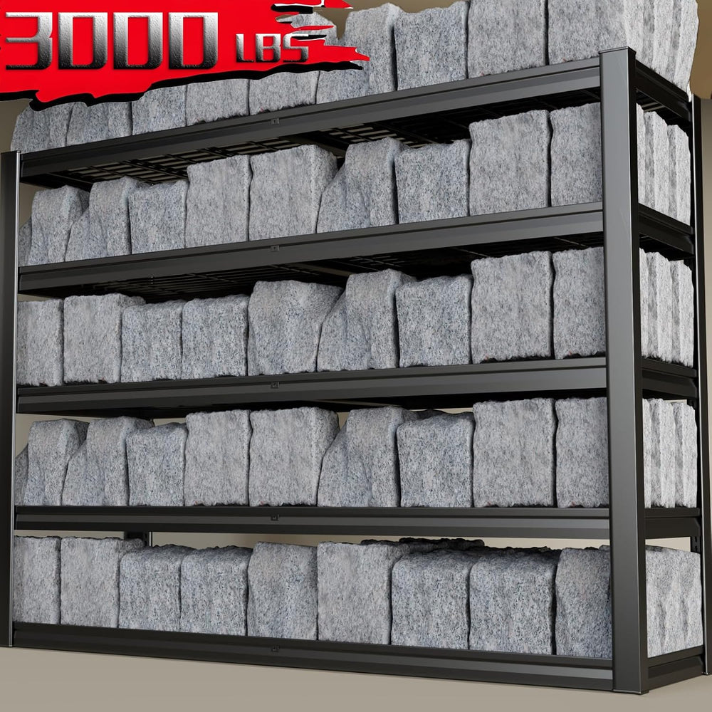 68" Wide Heavy Duty Garage Shelving Units, 5-Tier Deep Storage Shelves,B...