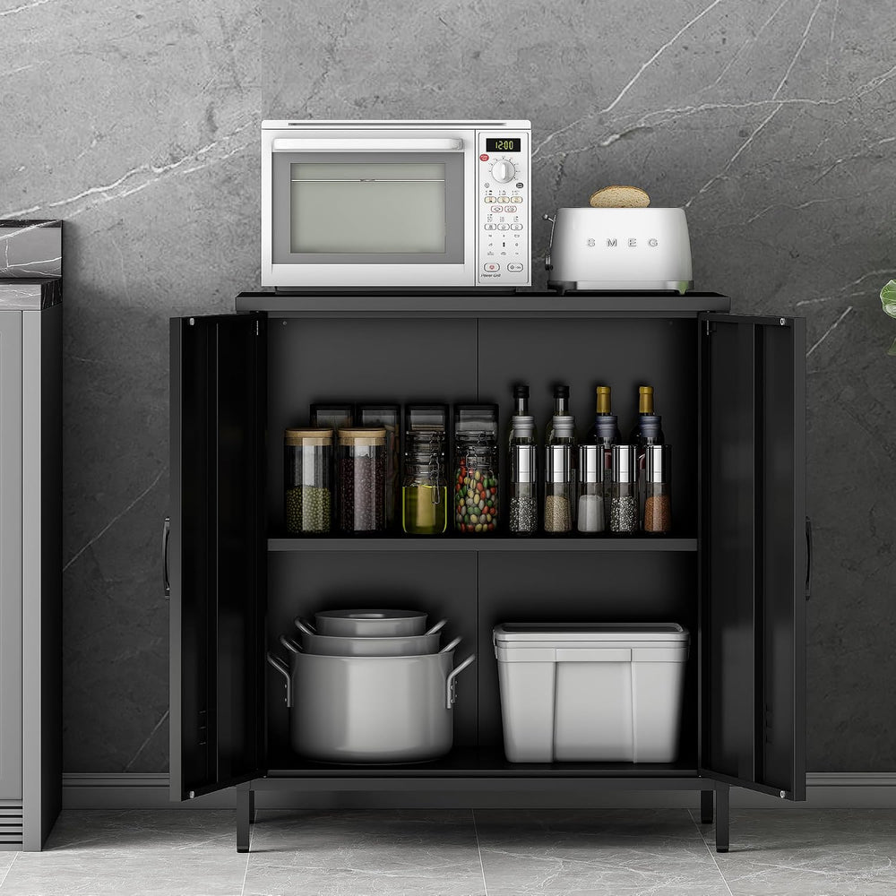 Metal Storage Cabinet,Storage Locker Cabinet with Shelves 2 Door Lockable Cab...