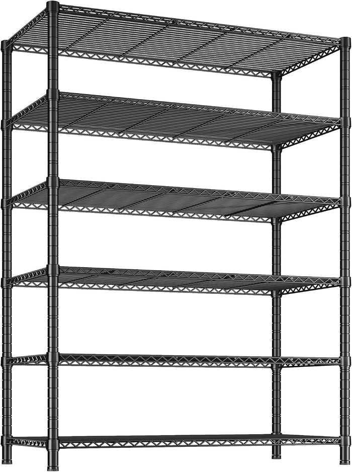 REIBII 75''H 6 Tier Wire Shelving,1800LBS Storage Shelves,Kitchen,Pantry
